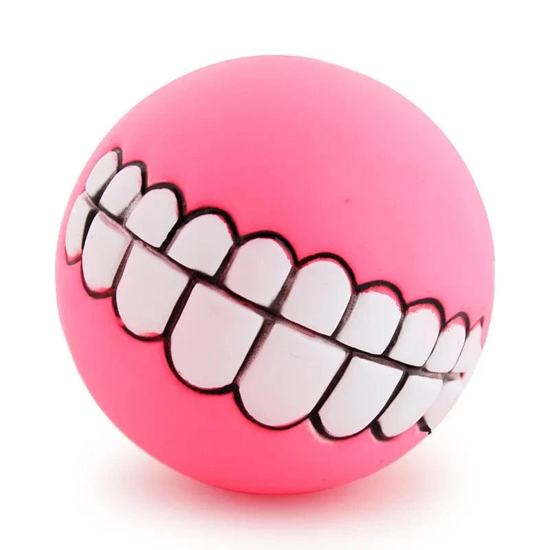 FluffyPaw Silicone Squeaky Dog Chew Toy – Interactive Puppy Ball Pink