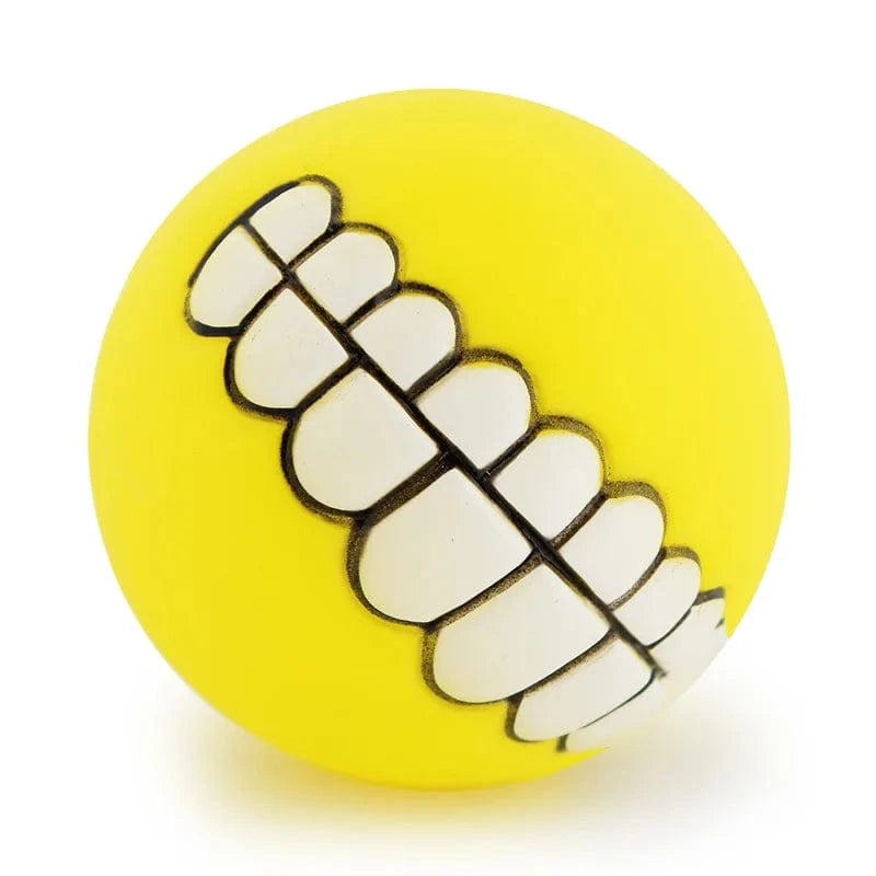 FluffyPaw Silicone Squeaky Dog Chew Toy – Interactive Puppy Ball Yellow
