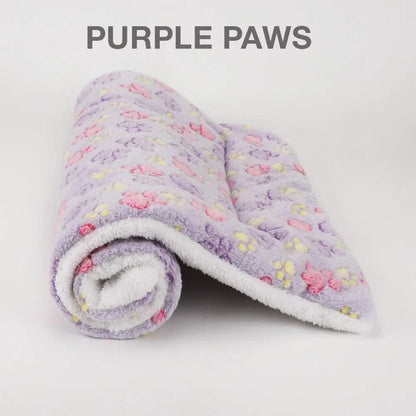 FluffyPaw Soft Flannel Thickened Fleece Blanket Pad Purple