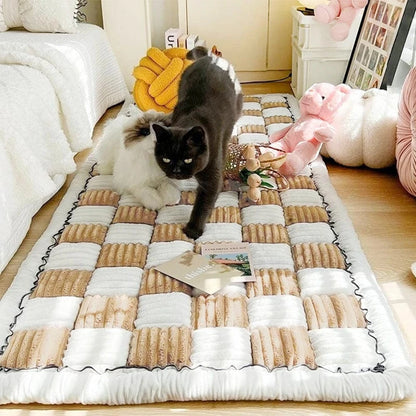FluffyPaw Washable Anti-Slip Dog Bed Mat & Cat Scratch Blanket for Large Pets