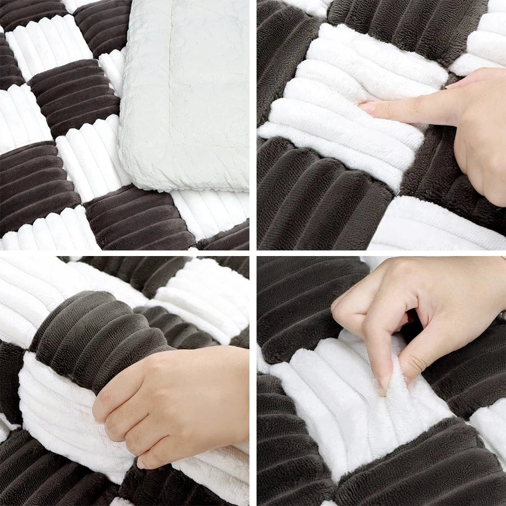 FluffyPaw Washable Anti-Slip Dog Bed Mat & Cat Scratch Blanket for Large Pets