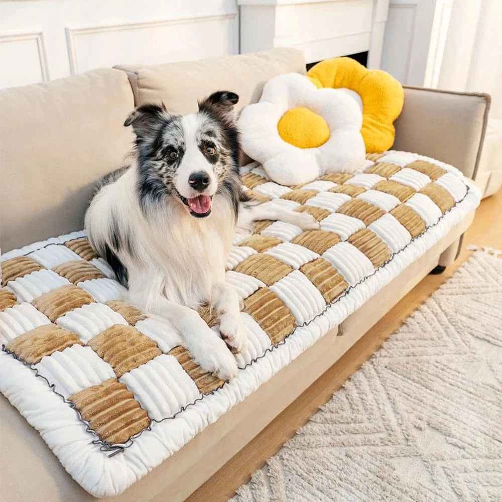 FluffyPaw Washable Anti-Slip Dog Bed Mat & Cat Scratch Blanket for Large Pets