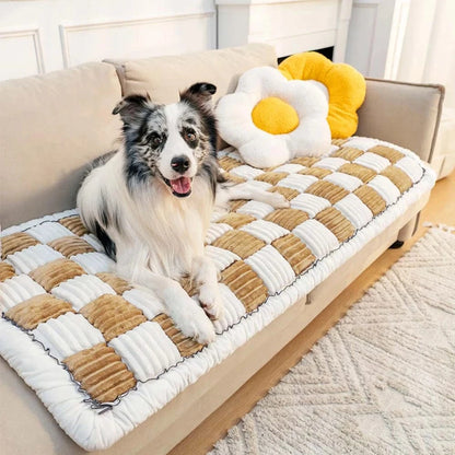 FluffyPaw Washable Anti-Slip Dog Bed Mat & Cat Scratch Blanket for Large Pets