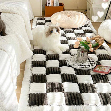 FluffyPaw Washable Anti-Slip Dog Bed Mat & Cat Scratch Blanket for Large Pets