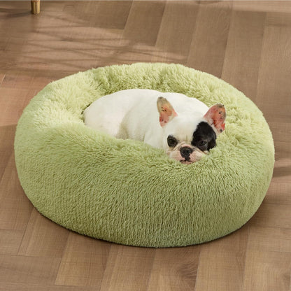 Fluffy Calming Donut Dog Bed