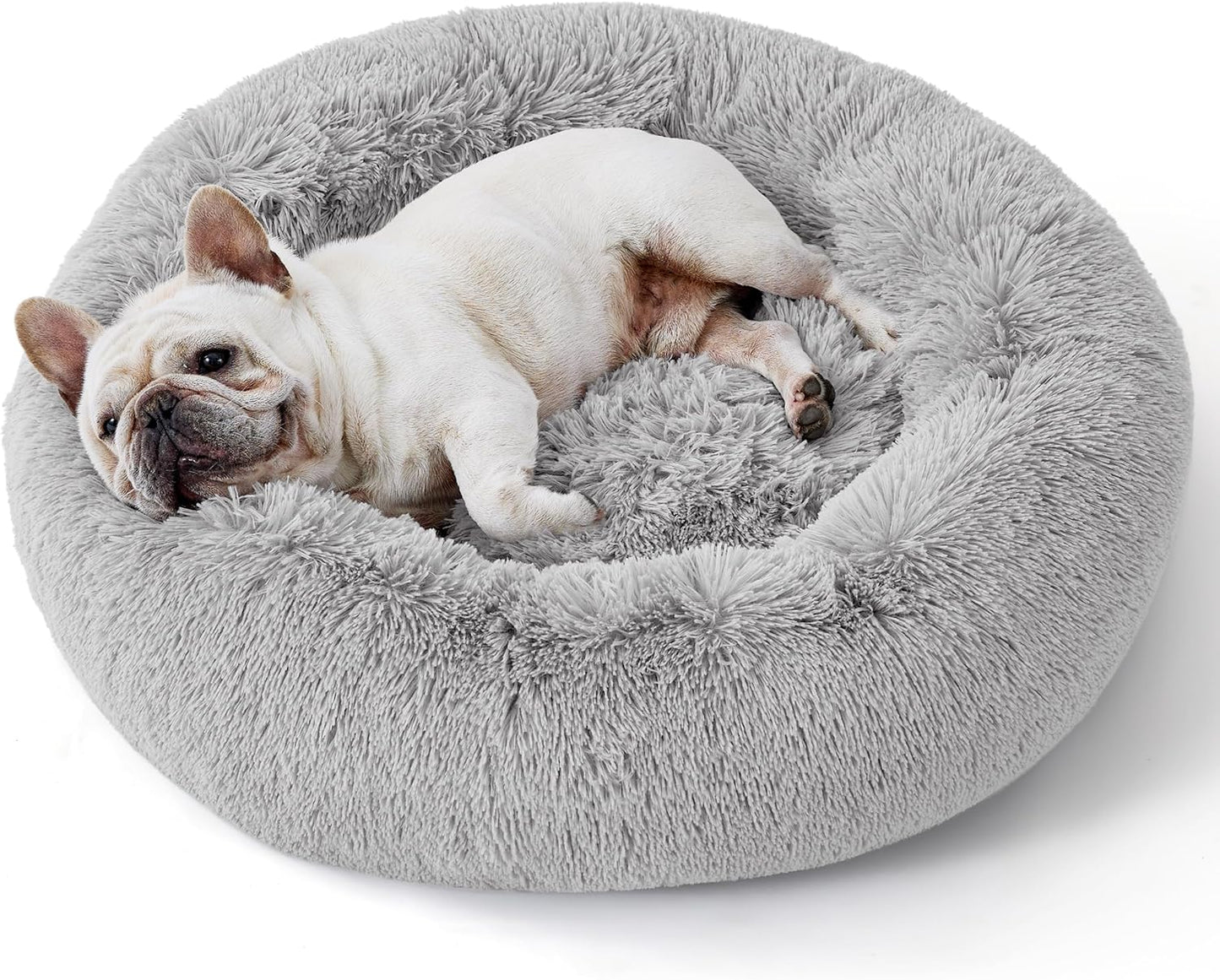 Fluffy Calming Donut Dog Bed