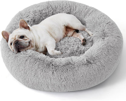 Fluffy Calming Donut Dog Bed