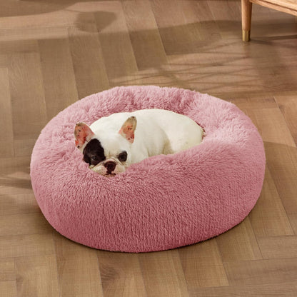 Fluffy Calming Donut Dog Bed