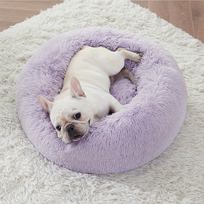 Fluffy Calming Donut Dog Bed