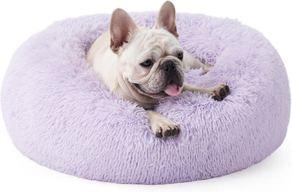 Fluffy Calming Donut Dog Bed